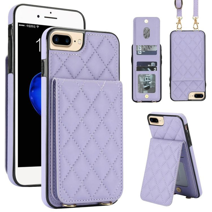 Funda para teléfono con tarjetero y bloqueo RFID de diseño romboidal cruzado, For iPhone 15, For iPhone 14 / 13, For iPhone 14 Pro, For iPhone 14 Pro Max, For iPhone SE 2022 / SE 2020 / 8 / 7, For iPhone 13 Pro Max, For iPhone 13 Pro, For iPhone 13 min...