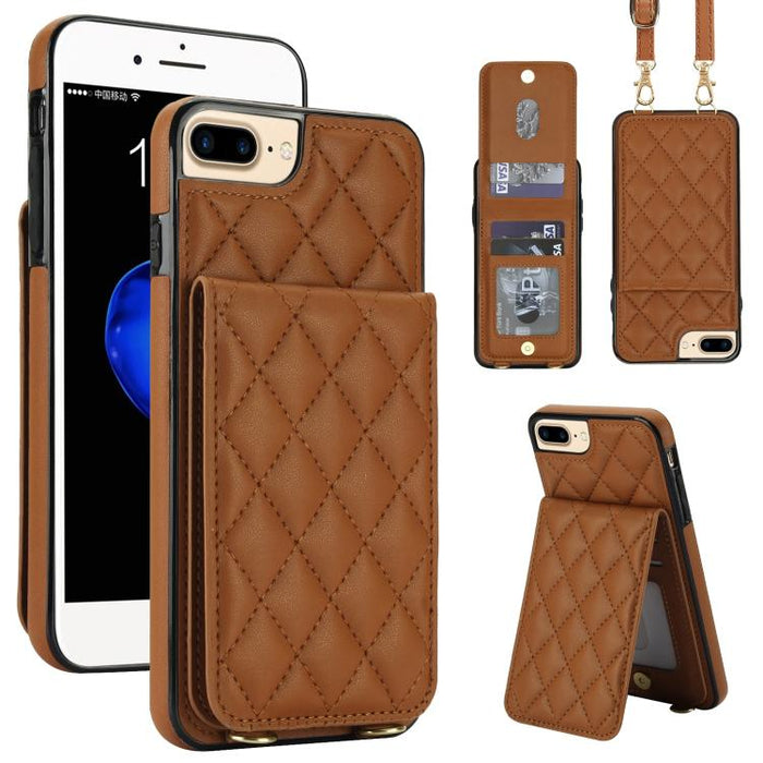 Funda para teléfono con tarjetero y bloqueo RFID de diseño romboidal cruzado, For iPhone 15, For iPhone 14 / 13, For iPhone 14 Pro, For iPhone 14 Pro Max, For iPhone SE 2022 / SE 2020 / 8 / 7, For iPhone 13 Pro Max, For iPhone 13 Pro, For iPhone 13 min...