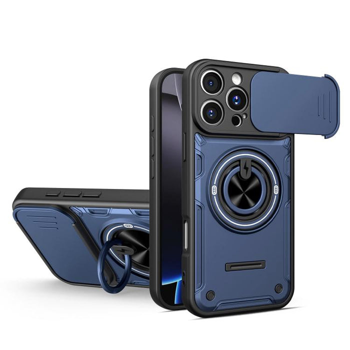 Funda para teléfono multifuncional Camshield con soporte deslizante para anillo, For iPhone 17 Pro Max, For iPhone 17 Pro, For iPhone 17, For iPhone 16 Pro Max, For iPhone 16 Pro, For iPhone 16