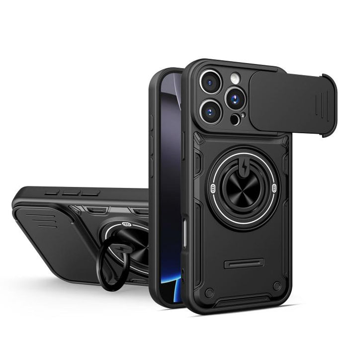Funda para teléfono multifuncional Camshield con soporte deslizante para anillo, For iPhone 17 Pro Max, For iPhone 17 Pro, For iPhone 17, For iPhone 16 Pro Max, For iPhone 16 Pro, For iPhone 16