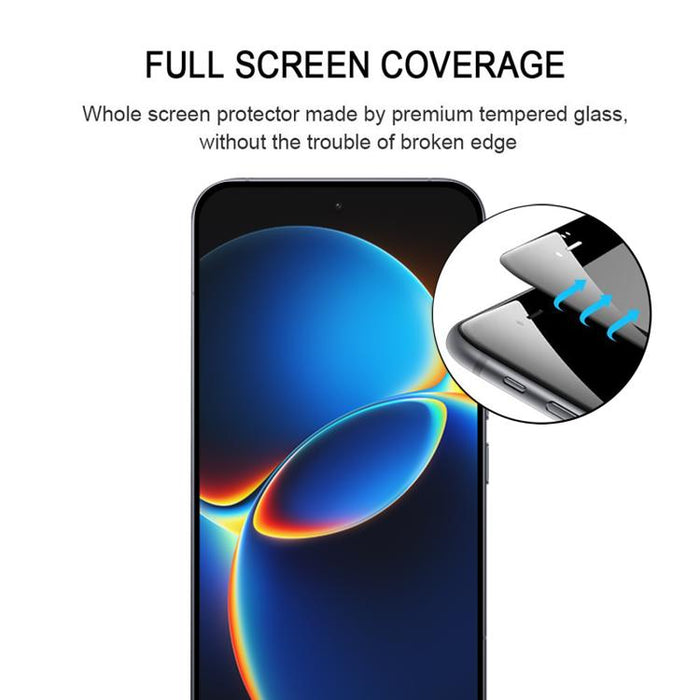 Lámina de vidrio templado con impresión serigráfica de pantalla completa de aluminio de 0,18 mm de altura, compatible con desbloqueo por huella dactilar., For Redmi K90 Ultra 5G, For Redmi K100 Pro 5G