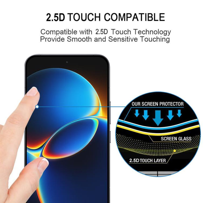 Lámina de vidrio templado con impresión serigráfica de pantalla completa de aluminio de 0,18 mm de altura, compatible con desbloqueo por huella dactilar., For Redmi K90 Ultra 5G, For Redmi K100 Pro 5G