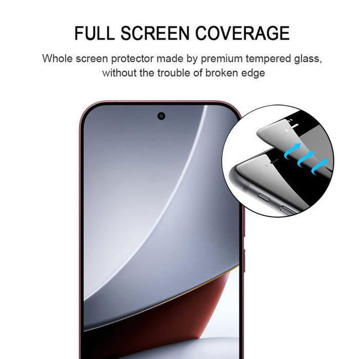 Lámina de vidrio templado con impresión serigráfica de pantalla completa de aluminio de 0,18 mm de altura, compatible con desbloqueo por huella dactilar., For Redmi K90 Ultra 5G, For Redmi K100 Pro 5G
