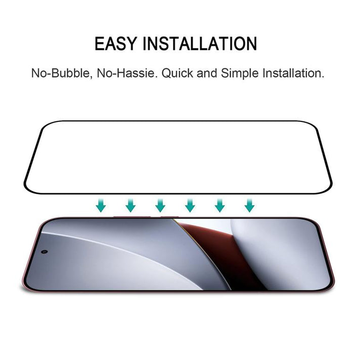 Lámina de vidrio templado con impresión serigráfica de pantalla completa de aluminio de 0,18 mm de altura, compatible con desbloqueo por huella dactilar., For Redmi K90 Ultra 5G, For Redmi K100 Pro 5G