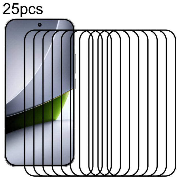 25 láminas de vidrio templado de aluminio de 0,18 mm de altura con impresión serigráfica a pantalla completa, compatibles con desbloqueo por huella dactilar., For Redmi K90 Ultra 5G, For Redmi K100 Pro 5G