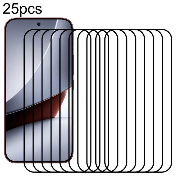 25 láminas de vidrio templado de aluminio de 0,18 mm de altura con impresión serigráfica a pantalla completa, compatibles con desbloqueo por huella dactilar., For Redmi K90 Ultra 5G, For Redmi K100 Pro 5G