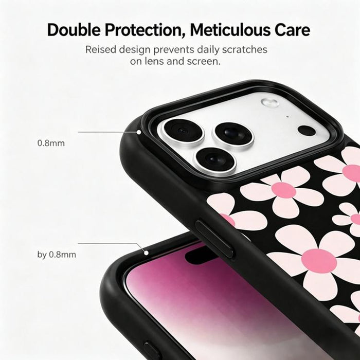 Funda de teléfono de silicona PC con estampado de ramo y protección anticaída, For iPhone 17 Pro Max, For iPhone 17 Pro, For iPhone 17