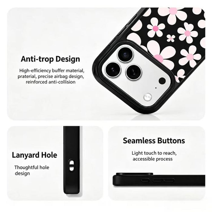 Funda de teléfono de silicona PC con estampado de ramo y protección anticaída, For iPhone 17 Pro Max, For iPhone 17 Pro, For iPhone 17
