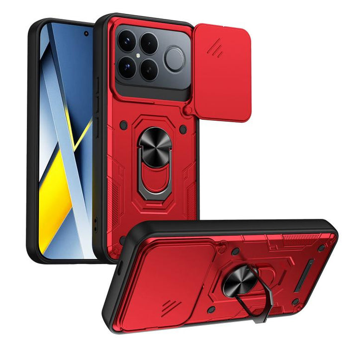 Funda para teléfono Nanshan Armor con soporte deslizante para anillo Camshield, For Redmi A7 Pro 4G / 5G 171mm, For Redmi Note 15 Pro+ 5G Global 163.3mm, For Redmi Note 15 4G / 5G Global 164mm, For Redmi K90 Pro Max / Poco F8 Ultra                     ...