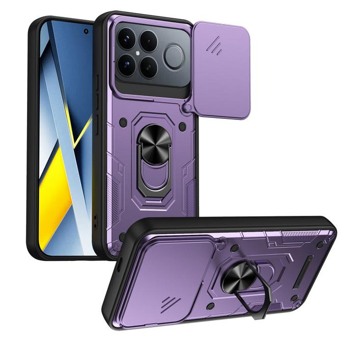 Funda para teléfono Nanshan Armor con soporte deslizante para anillo Camshield, For Redmi A7 Pro 4G / 5G 171mm, For Redmi Note 15 Pro+ 5G Global 163.3mm, For Redmi Note 15 4G / 5G Global 164mm, For Redmi K90 Pro Max / Poco F8 Ultra                     ...