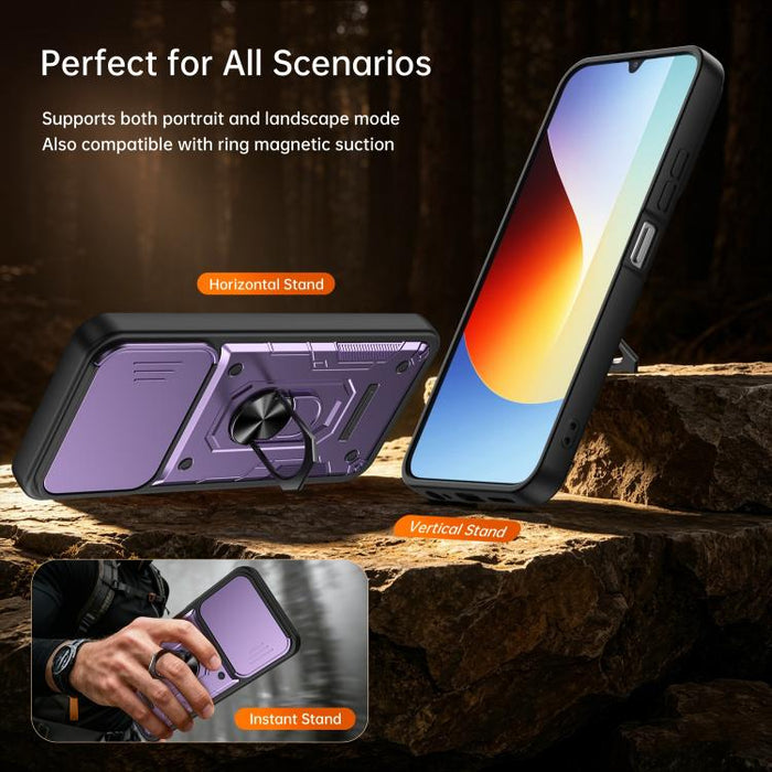 Funda para teléfono Nanshan Armor con soporte deslizante para anillo Camshield, For Redmi A7 Pro 4G / 5G 171mm, For Redmi Note 15 Pro+ 5G Global 163.3mm, For Redmi Note 15 4G / 5G Global 164mm, For Redmi K90 Pro Max / Poco F8 Ultra                     ...