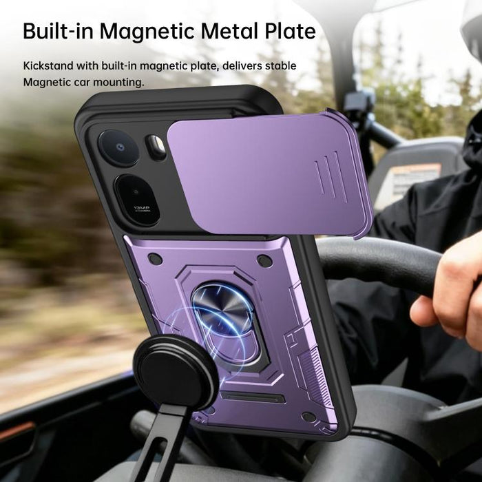 Funda para teléfono Nanshan Armor con soporte deslizante para anillo Camshield, For Redmi A7 Pro 4G / 5G 171mm, For Redmi Note 15 Pro+ 5G Global 163.3mm, For Redmi Note 15 4G / 5G Global 164mm, For Redmi K90 Pro Max / Poco F8 Ultra                     ...