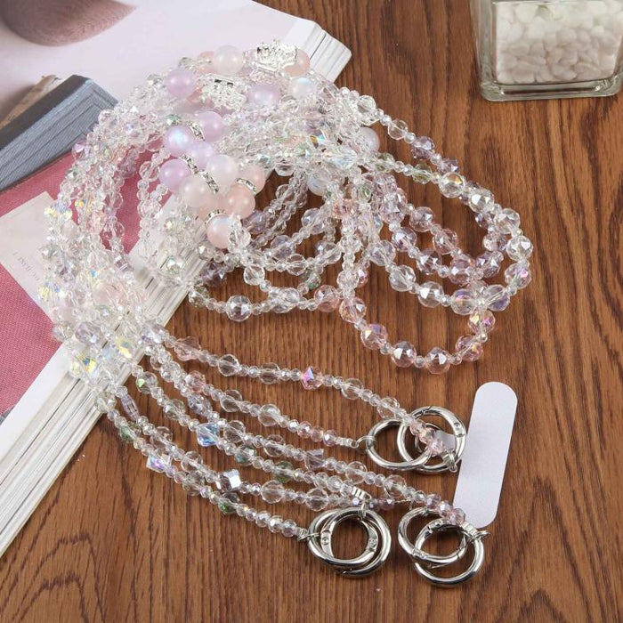 Correa bandolera para teléfono con colgante de mariposa de aleación y perlas