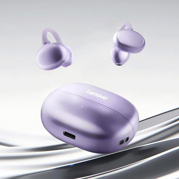 Auriculares inalámbricos Bluetooth Lenovo EA419 con clip para orejas abiertas.