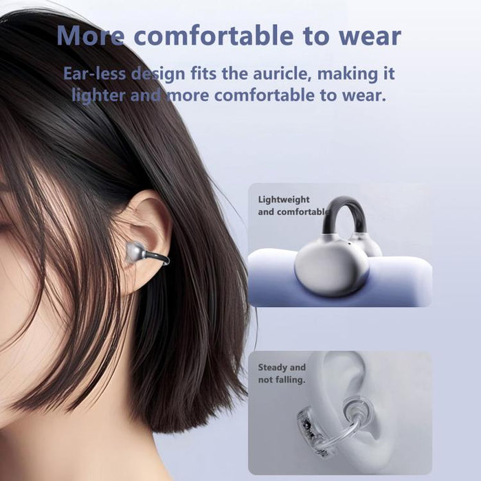 Auriculares inalámbricos Bluetooth Lenovo EA419 con clip para orejas abiertas.