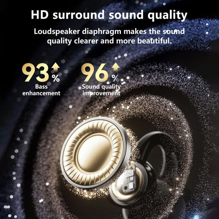 Auriculares inalámbricos Bluetooth Lenovo EA419 con clip para orejas abiertas.