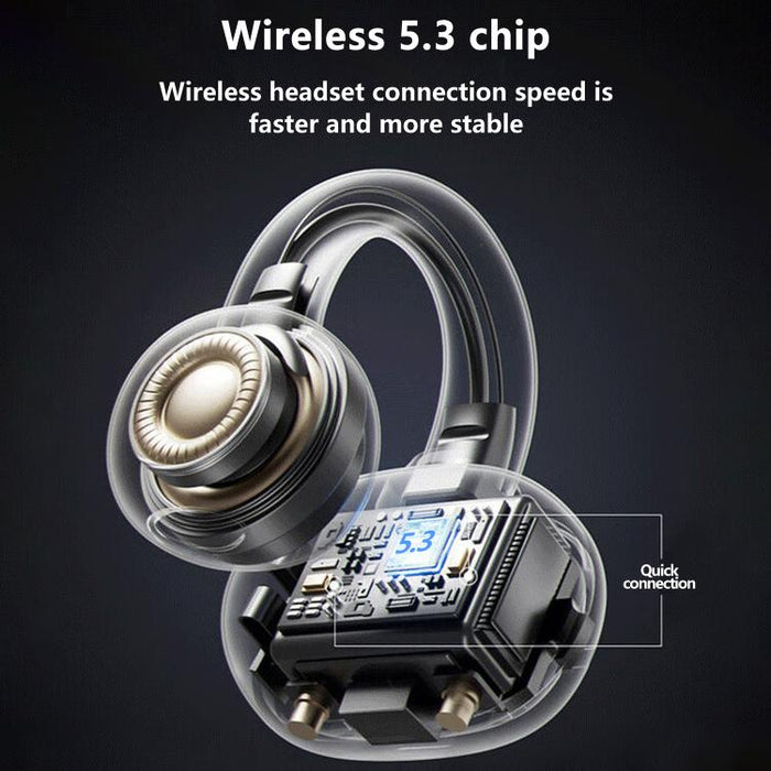 Auriculares inalámbricos Bluetooth Lenovo EA419 con clip para orejas abiertas.