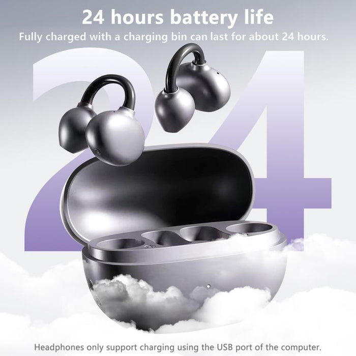 Auriculares inalámbricos Bluetooth Lenovo EA419 con clip para orejas abiertas.