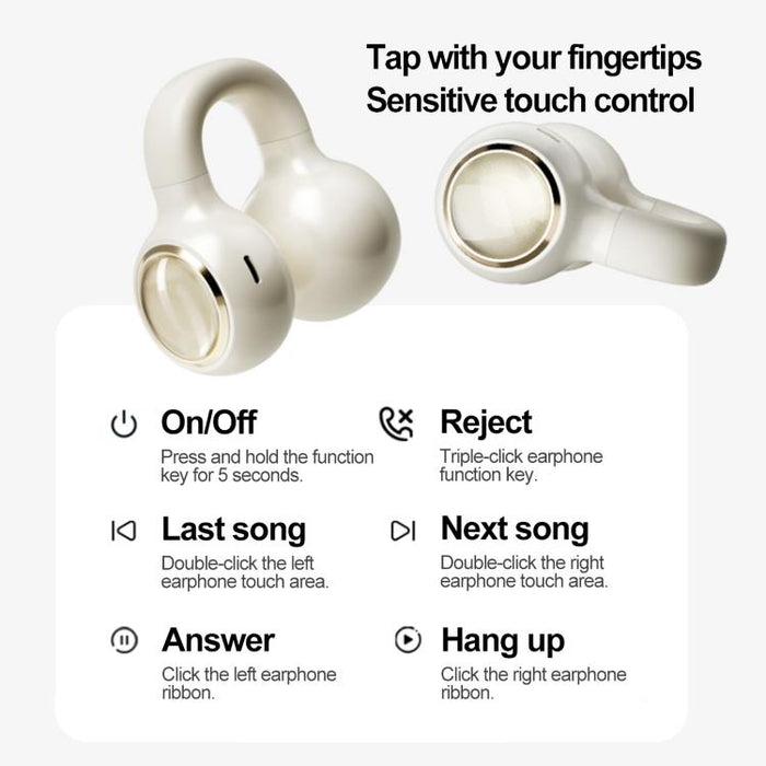 Auriculares deportivos inalámbricos Lenovo EA430 con clip y diseño abierto.