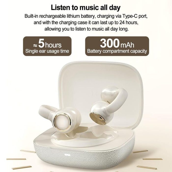 Auriculares deportivos inalámbricos Lenovo EA430 con clip y diseño abierto.