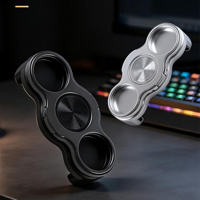 Soporte metálico plegable giratorio con clip de agarre doble de 3 dedos para teléfono