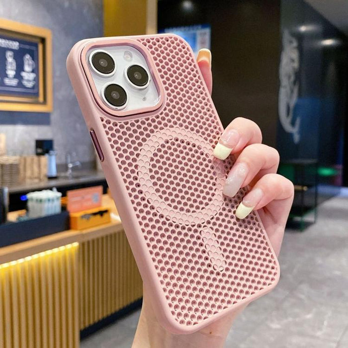 Funda magnética para teléfono con diseño de panal de abeja y textura refrescante, For iPhone 14 Pro Max, For iPhone 13 Pro Max, For iPhone 13 Pro, For iPhone 13, For iPhone 12, For iPhone 12 Pro Max, For iPhone 12 Pro, For iPhone 11 Pro Max