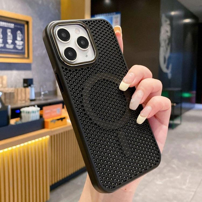 Funda magnética para teléfono con diseño de panal de abeja y textura refrescante, For iPhone 14 Pro Max, For iPhone 13 Pro Max, For iPhone 13 Pro, For iPhone 13, For iPhone 12, For iPhone 12 Pro Max, For iPhone 12 Pro, For iPhone 11 Pro Max
