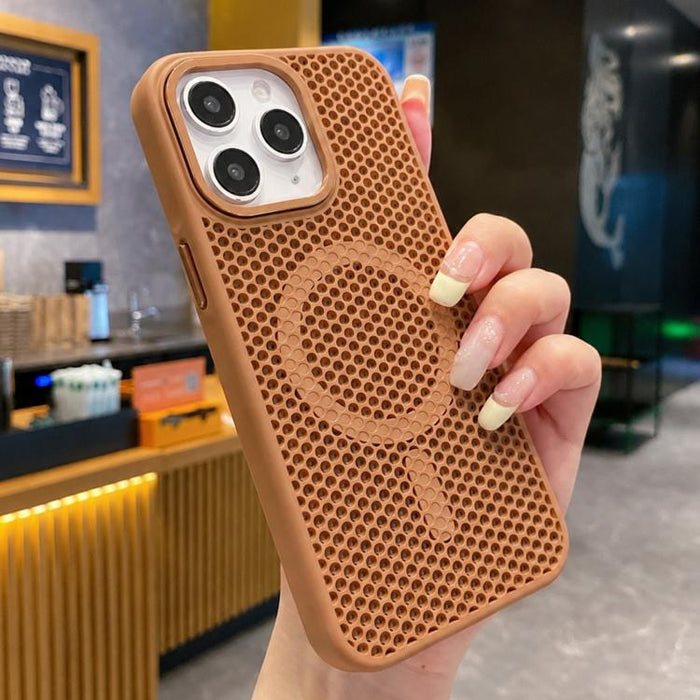 Funda magnética para teléfono con diseño de panal de abeja y textura refrescante, For iPhone 14 Pro Max, For iPhone 13 Pro Max, For iPhone 13 Pro, For iPhone 13, For iPhone 12, For iPhone 12 Pro Max, For iPhone 12 Pro, For iPhone 11 Pro Max