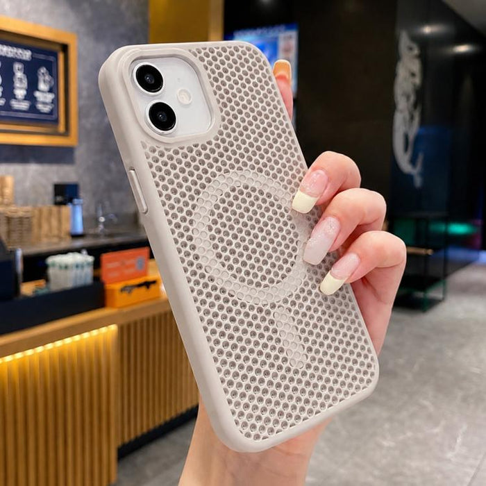Funda magnética para teléfono con diseño de panal de abeja y textura refrescante, For iPhone 14 Pro Max, For iPhone 13 Pro Max, For iPhone 13 Pro, For iPhone 13, For iPhone 12, For iPhone 12 Pro Max, For iPhone 12 Pro, For iPhone 11 Pro Max