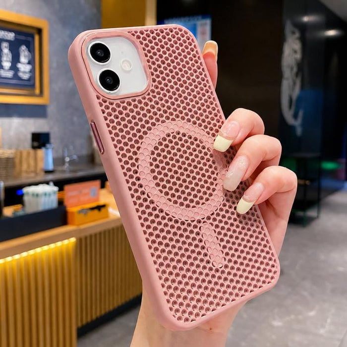 Funda magnética para teléfono con diseño de panal de abeja y textura refrescante, For iPhone 14 Pro Max, For iPhone 13 Pro Max, For iPhone 13 Pro, For iPhone 13, For iPhone 12, For iPhone 12 Pro Max, For iPhone 12 Pro, For iPhone 11 Pro Max