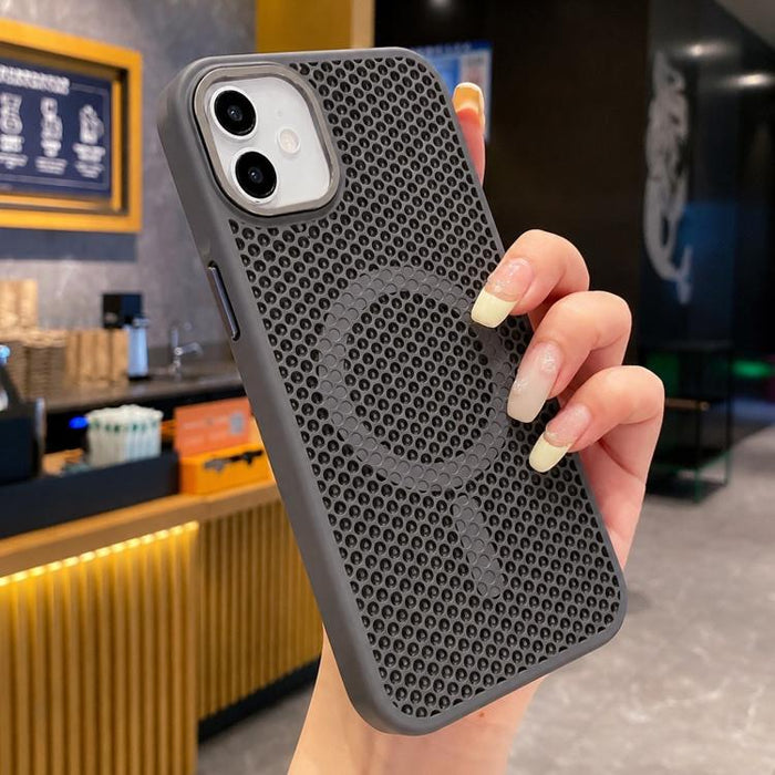 Funda magnética para teléfono con diseño de panal de abeja y textura refrescante, For iPhone 14 Pro Max, For iPhone 13 Pro Max, For iPhone 13 Pro, For iPhone 13, For iPhone 12, For iPhone 12 Pro Max, For iPhone 12 Pro, For iPhone 11 Pro Max
