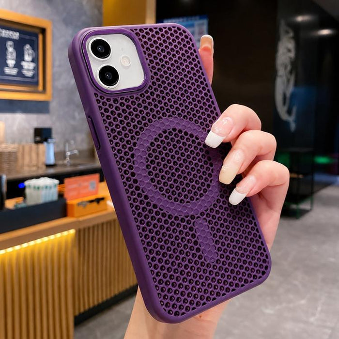 Funda magnética para teléfono con diseño de panal de abeja y textura refrescante, For iPhone 14 Pro Max, For iPhone 13 Pro Max, For iPhone 13 Pro, For iPhone 13, For iPhone 12, For iPhone 12 Pro Max, For iPhone 12 Pro, For iPhone 11 Pro Max