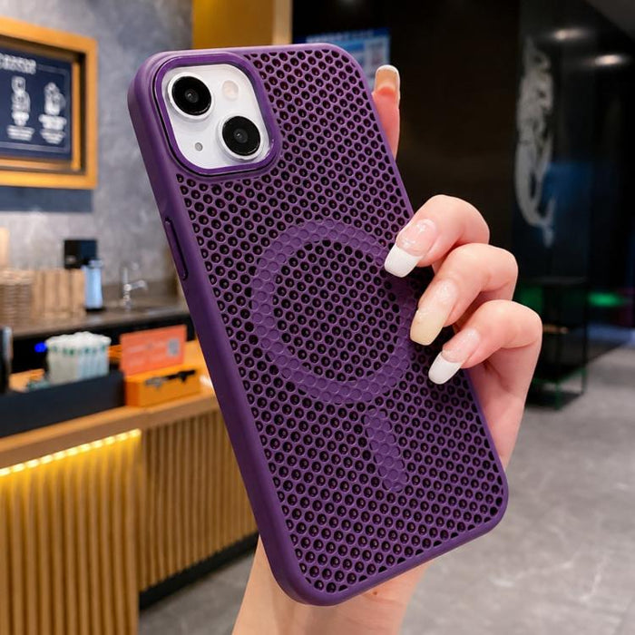 Funda magnética para teléfono con diseño de panal de abeja y textura refrescante, For iPhone 14 Pro Max, For iPhone 13 Pro Max, For iPhone 13 Pro, For iPhone 13, For iPhone 12, For iPhone 12 Pro Max, For iPhone 12 Pro, For iPhone 11 Pro Max