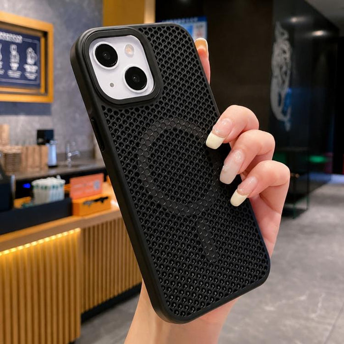 Funda magnética para teléfono con diseño de panal de abeja y textura refrescante, For iPhone 16, For iPhone 15 Pro Max, For iPhone 15 Pro, For iPhone 15 Plus, For iPhone 15, For iPhone 14 Plus, For iPhone 14, For iPhone 14 Pro