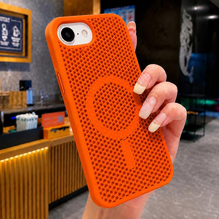 Funda magnética para teléfono con diseño de panal de abeja y textura refrescante, For iPhone 17e / 16e, For iPhone 17 Pro Max, For iPhone 17 Pro, For iPhone 17, For iPhone Air, For iPhone 16 Pro Max, For iPhone 16 Pro, For iPhone 16 Plus