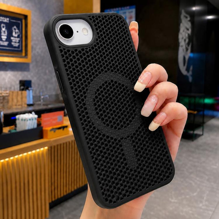 Funda magnética para teléfono con diseño de panal de abeja y textura refrescante, For iPhone 17e / 16e, For iPhone 17 Pro Max, For iPhone 17 Pro, For iPhone 17, For iPhone Air, For iPhone 16 Pro Max, For iPhone 16 Pro, For iPhone 16 Plus