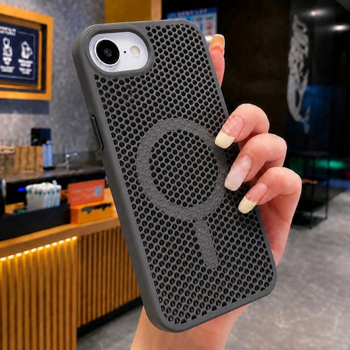 Funda magnética para teléfono con diseño de panal de abeja y textura refrescante, For iPhone 17e / 16e, For iPhone 17 Pro Max, For iPhone 17 Pro, For iPhone 17, For iPhone Air, For iPhone 16 Pro Max, For iPhone 16 Pro, For iPhone 16 Plus