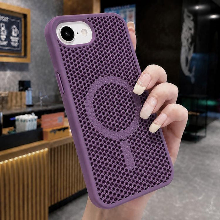 Funda magnética para teléfono con diseño de panal de abeja y textura refrescante, For iPhone 17e / 16e, For iPhone 17 Pro Max, For iPhone 17 Pro, For iPhone 17, For iPhone Air, For iPhone 16 Pro Max, For iPhone 16 Pro, For iPhone 16 Plus
