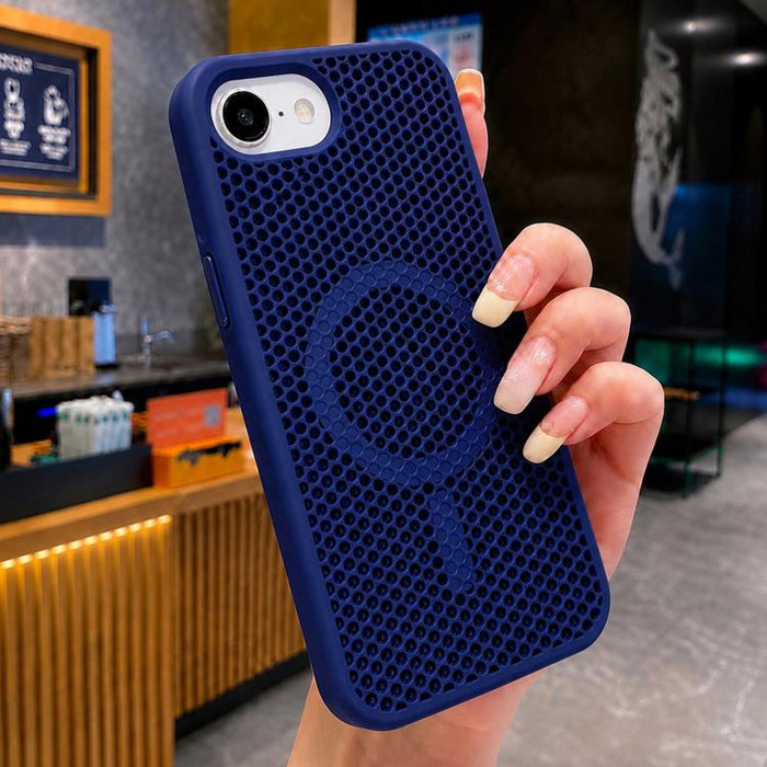 Funda magnética para teléfono con diseño de panal de abeja y textura refrescante, For iPhone 17e / 16e, For iPhone 17 Pro Max, For iPhone 17 Pro, For iPhone 17, For iPhone Air, For iPhone 16 Pro Max, For iPhone 16 Pro, For iPhone 16 Plus