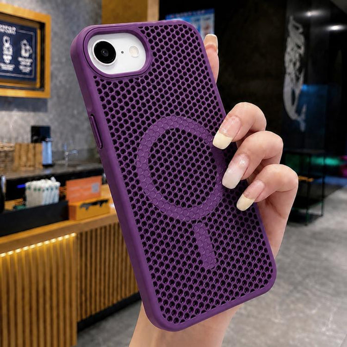 Funda magnética para teléfono con diseño de panal de abeja y textura refrescante, For iPhone 17e / 16e, For iPhone 17 Pro Max, For iPhone 17 Pro, For iPhone 17, For iPhone Air, For iPhone 16 Pro Max, For iPhone 16 Pro, For iPhone 16 Plus
