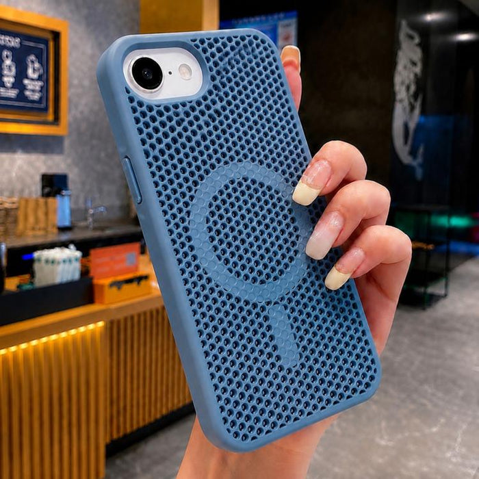 Funda magnética para teléfono con diseño de panal de abeja y textura refrescante, For iPhone 17e / 16e, For iPhone 17 Pro Max, For iPhone 17 Pro, For iPhone 17, For iPhone Air, For iPhone 16 Pro Max, For iPhone 16 Pro, For iPhone 16 Plus