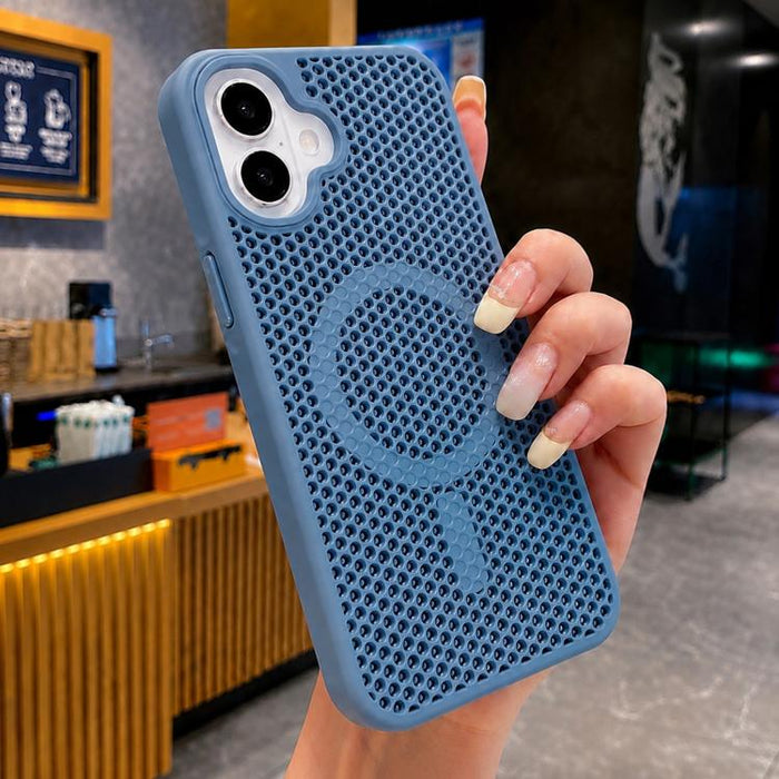 Funda magnética para teléfono con diseño de panal de abeja y textura refrescante, For iPhone 17e / 16e, For iPhone 17 Pro Max, For iPhone 17 Pro, For iPhone 17, For iPhone Air, For iPhone 16 Pro Max, For iPhone 16 Pro, For iPhone 16 Plus