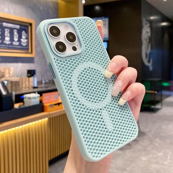 Funda magnética para teléfono con diseño de panal de abeja y textura refrescante, For iPhone 17e / 16e, For iPhone 17 Pro Max, For iPhone 17 Pro, For iPhone 17, For iPhone Air, For iPhone 16 Pro Max, For iPhone 16 Pro, For iPhone 16 Plus