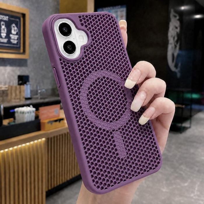 Funda magnética para teléfono con diseño de panal de abeja y textura refrescante, For iPhone 17e / 16e, For iPhone 17 Pro Max, For iPhone 17 Pro, For iPhone 17, For iPhone Air, For iPhone 16 Pro Max, For iPhone 16 Pro, For iPhone 16 Plus