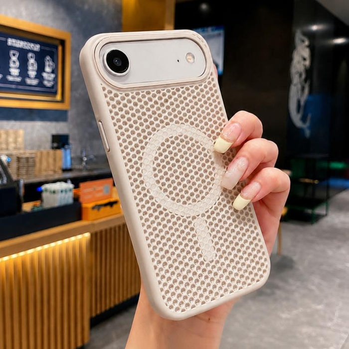 Funda magnética para teléfono con diseño de panal de abeja y textura refrescante, For iPhone 17e / 16e, For iPhone 17 Pro Max, For iPhone 17 Pro, For iPhone 17, For iPhone Air, For iPhone 16 Pro Max, For iPhone 16 Pro, For iPhone 16 Plus