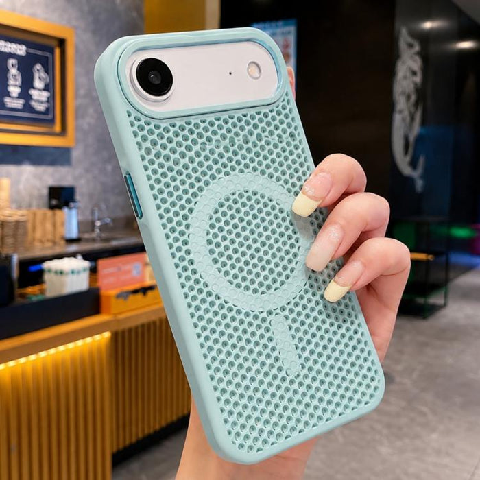 Funda magnética para teléfono con diseño de panal de abeja y textura refrescante, For iPhone 17e / 16e, For iPhone 17 Pro Max, For iPhone 17 Pro, For iPhone 17, For iPhone Air, For iPhone 16 Pro Max, For iPhone 16 Pro, For iPhone 16 Plus