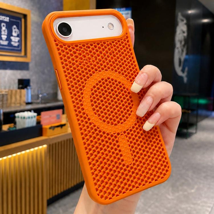 Funda magnética para teléfono con diseño de panal de abeja y textura refrescante, For iPhone 17e / 16e, For iPhone 17 Pro Max, For iPhone 17 Pro, For iPhone 17, For iPhone Air, For iPhone 16 Pro Max, For iPhone 16 Pro, For iPhone 16 Plus