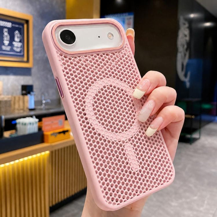 Funda magnética para teléfono con diseño de panal de abeja y textura refrescante, For iPhone 17e / 16e, For iPhone 17 Pro Max, For iPhone 17 Pro, For iPhone 17, For iPhone Air, For iPhone 16 Pro Max, For iPhone 16 Pro, For iPhone 16 Plus