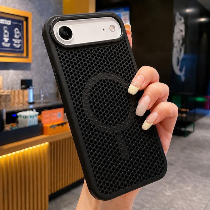 Funda magnética para teléfono con diseño de panal de abeja y textura refrescante, For iPhone 17e / 16e, For iPhone 17 Pro Max, For iPhone 17 Pro, For iPhone 17, For iPhone Air, For iPhone 16 Pro Max, For iPhone 16 Pro, For iPhone 16 Plus