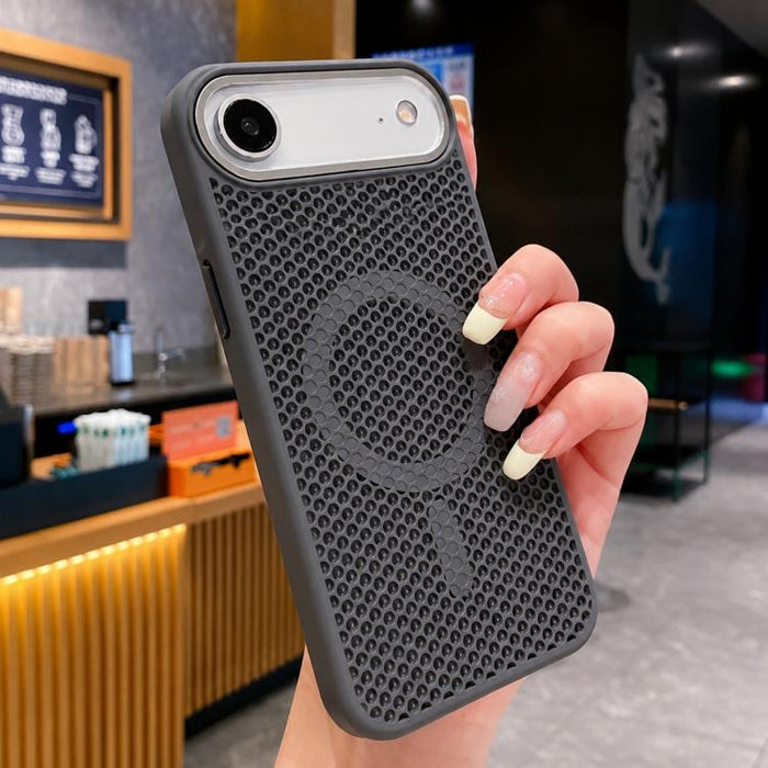 Funda magnética para teléfono con diseño de panal de abeja y textura refrescante, For iPhone 17e / 16e, For iPhone 17 Pro Max, For iPhone 17 Pro, For iPhone 17, For iPhone Air, For iPhone 16 Pro Max, For iPhone 16 Pro, For iPhone 16 Plus